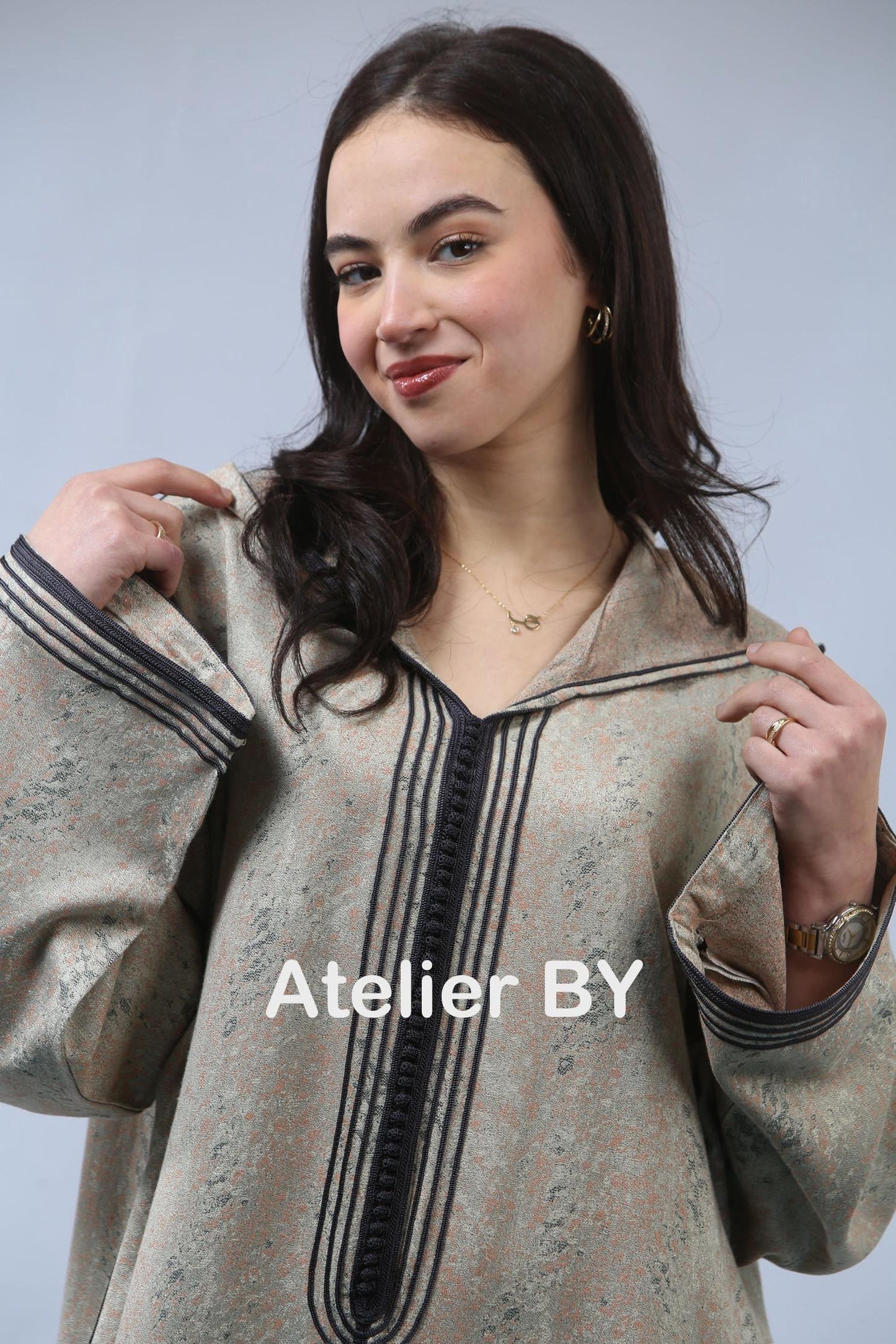 Jellaba Traditionnelle en Kemkha Cachemire – Raffinement Subtil