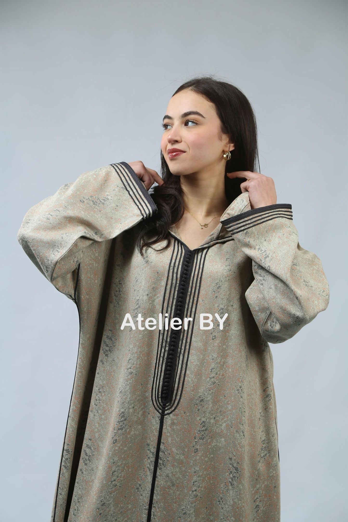 Jellaba Traditionnelle en Kemkha Cachemire – Raffinement Subtil