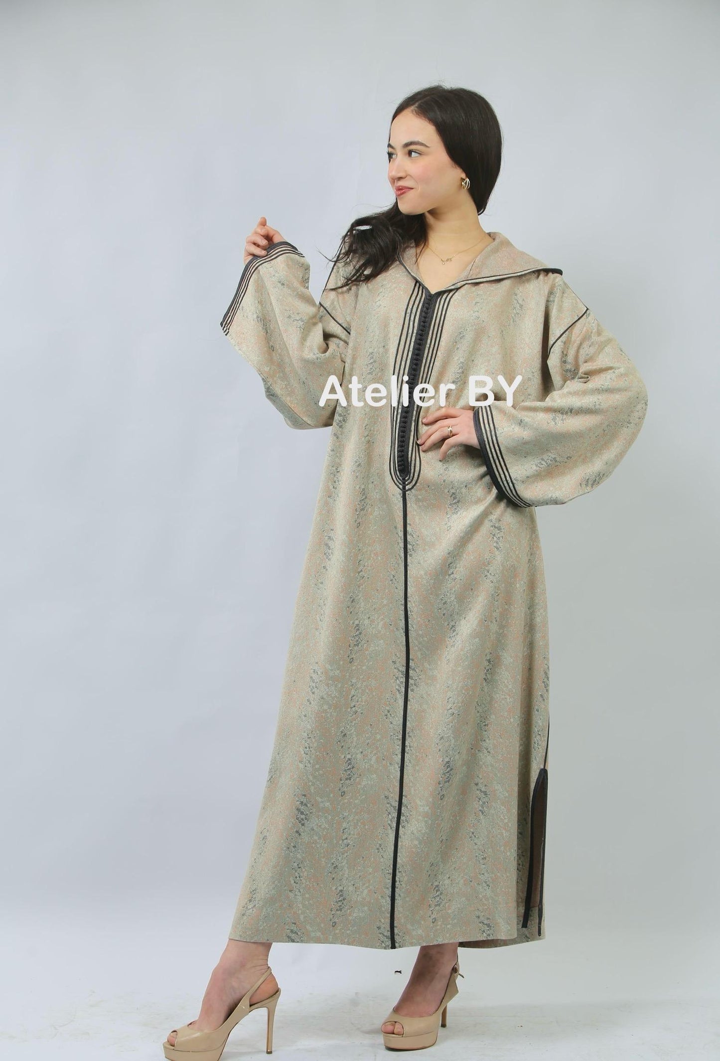 Jellaba Traditionnelle en Kemkha Cachemire – Raffinement Subtil